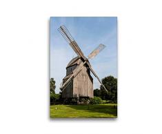 Premium Textil-Leinwand 30 x 45 cm Hoch-Format Bockwindmühle, Windmühle, Wehe | Wandbild, HD-Bild auf Keilrahmen, Fertigbild auf hochwertigem Vlies, Leinwanddruck von Barbara Boensch