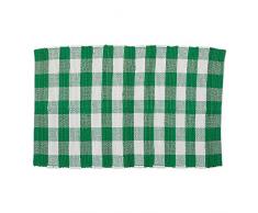 DII Teppich für den Innenbereich, handgewebt, Baumwolle, wendbar, Büffel-Karomuster, für Schlafzimmer Buffalo Check 26x40 grün/weiß