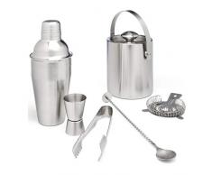 Leopold Vienna großes silbernes 6 teiliges Edelstahl Cocktail Bar Set