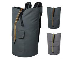 Chrislley 70L Extra großer Wäschesack Wäschesack Wäschesack Wäschesack Wäschesack Wäschekorb Wäschekorb zum Aufhängen mit verstellbaren Schultergurten dunkelgrau