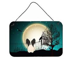 Carolines Treasures BB2266DS812 Wand- oder Tür-Aufhänger für Halloween, gruseliger Papillon, Schwarz/Weiß, 20,3 x 30,5 cm