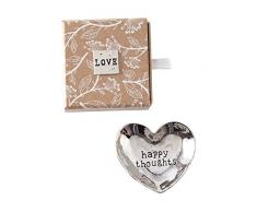 Mud Pie Happy Thoughts Mini-Tablett Schmuckkästchen, Silber