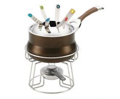 Circulon Symmetry Fondue-Set, harteloxiert, Antihaftbeschichtung, 3,25 Quart, Schokoladenbraun