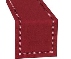 Handgefertigte Hohlsaum Polyester Rechteck Tisch Läufer, Polyester, Light Cranberry, 14x54 inch