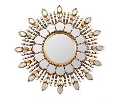 NOVICA 336586 Strahlende Licht Bronze Wandspiegel Goldton