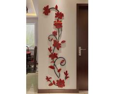 3D Rattan Blume Wandtattoos für Wohnzimmer Schlafzimmer Sofa Hintergrund TV-Wand Hintergrund, Originalität Aufkleber Geschenk, wiederablösbare Decor Aufkleber Aufkleber