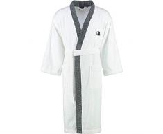 Egeria 011026 Black+White Kimono Unisex Bademantel, Baumwolle, 42 x 32 x 10 cm, weiß