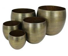 Blumentopf 5er Set Metall - gold