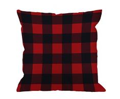 HGOD DESIGNS Kissenbezug aus Baumwollleinen, quadratisch, Standard-Kissenbezug für Herren und Damen, Dekoration, Sofa, Sessel, Schlafzimmer, Wohnzimmer, 45,7 x 45,7 cm Cape Cod 18X18 inch rot