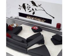 INDIGOS 4052166072786 Wandtattoo w436 Vögel Pflanze Wandaufkleber 120 x 85 cm, schwarz