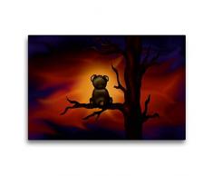 Premium Textil-Leinwand 75 cm x 50 cm quer Teddybär bei Nacht