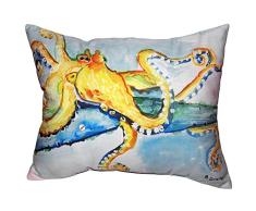 Betsy Drake SN547 Kopfkissen, Oktopus, 28 x 36 cm, goldfarben