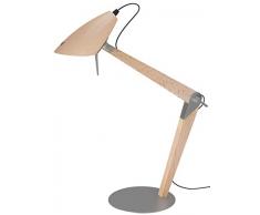 Aluminor LORA LT 02 G Schreibtischlampe, Naturholz/Grau