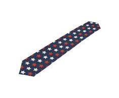 Doppelseitig Vierte von Juli Amerikanische Flagge Independence Memorial Day Patriotische Freiheit Polyester Tischläufer & Bettläufer 33 cm W x 177,8 cm L/33 cm W x 228,6 cm L Party Hotel Esstisch Top Dekoration, Polyester, Multi5, 13 x 70