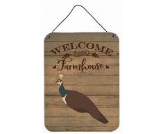 Carolines Treasures Indian Peahen Peafowl Welcome Türaufhänger Wanddekoration, Mehrfarbig