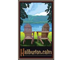 Northwest Art Mall jk-4098 adcl Haliburton (Kanada Adirondack Stühle Lake Print von Künstler Joanne Kollman, 27,9 x 43,2 cm
