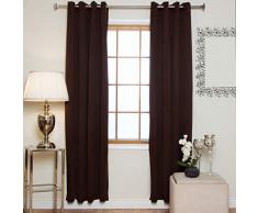 Schokolade Antik Messing Tülle Top Isoliert Verdunkelungsvorhang 188 cm Länge Paar