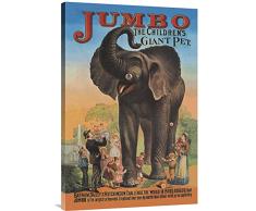 Global Galerie Budget gcs-379184–91,4–360,7 cm Vintage Elefant Jumbo-The Kinder Giant Pet Gallery Wrap Wandbild Giclée auf Leinwand Art Print