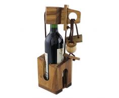 NOVICA 304580 Holzpuzzle Dont Break The Bottle braun