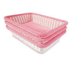 colorbasket ev02539 rechteckig Dick Trim Aufbewahrungskorb (Set of 3), groß, weiß/pink