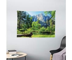 Ambesonne Wohnungsdeko-Kollektion, Obere Wand, Cliff & Nationalpark, Kalifornien, Panoramabild, Schlafzimmer, Wohnzimmer, Wohnzimmer, Wohnzimmer, Wohnzimmer, Wandbehang, Wandbehang, 60 x 102 cm