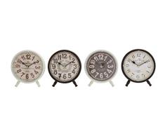 Deco 79 Tischuhr, Metall, 4, 18 x 18 cm