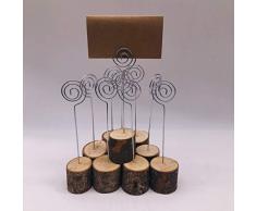 BiliPili Tischkartenhalter aus Holz, rustikal, 3,8 cm, mit Wirbeldraht, 20 Stück