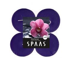 Spaas Teelichter, Paraffinwachs, Aluminiumbecher, aubergine, Wild orchid