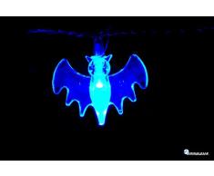 lumninosa Lichterkette LED OmniaLaser (Italienische Marke) A Ladegerät für Verwendung Innen und mit Schalter on/off blau Fledermaus Bat Halloween Party Party (ol-ledbat)