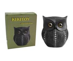 kikitoy Eule Statue Home Decor Accents, kleine handwerkliche Eule Figur für Heimdekoration, Wohnzimmer, Schlafzimmer, Büro, Dekoration. Buhos Bücherregal, TV-Ständer, Nachttisch Dekoration schwarz