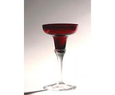 Barski Glas-Kerzenhalter – Rubinoberteil – schöner Stiel – Stumpenkerze oder konische Kerze – wunderschöner Qualitäts-Kerzenhalter – Kerzenhalter – 15,2 cm Höhe – schöne Geschenkbox