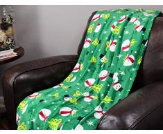 Noble House Überwurfdecke für Couch, Stuhl, Bett, 127 x 152 cm 50x60 Green Snowman