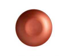 Villeroy & Boch 10-4283-2536 Manfacture Rock Glow Schale flach, Schüssel aus Premium Porzellan in frischem Kupfer und Schwarz, spülmaschinengeeignet, 24 cm