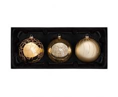 WeRChristmas Glaskugeln Glamour, 3-teilig