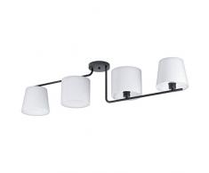 EGLO Deckenlampe Marojales 1, 4 flammige Deckenleuchte Modern, Elegant, Wohnzimmerlampe aus Stahl und Textil, Küchenlampe in schwarz, weiß , Flurlampe Decke mit E27 Fassung
