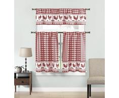 Duck River Textilvorhang Hellen Küchengardine, Burgunderweiß