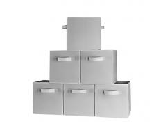 [6er Pack, light gray] Premium faltbar Lagerkästen Dual Griff Einlegeböden Körben Mülleimer Behälter Home dekorativer Schrank zwei Griffe Organizer Haushalt Stoff Faltbare Box Spielzeug für Schublade