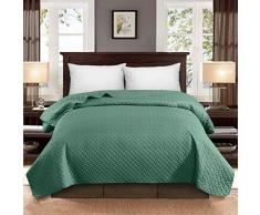 Hollyhome Tagesdecke, gesteppt, luxuriös, sehr weich, massiv, für Einzelbett, Pinsonic Full/Queen (86*96) Sage Candy