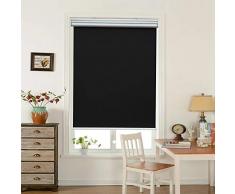 HOMEDEMO Homemememo Kabellose Rollos Sonnenblenden Frühling Verdunkelung Thermo-schnurlos Sichtschutz Zimmer Verdunkelung Fenster Blende Kit mit Federsystem als Büro 33 x 72 schwarz