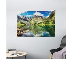 Magic Home Decor Collection, Laternen und Lampen, hängend auf einem Baum, Dekoration, Hinterhof, Party-Illustration, Schlafzimmer, Wohnzimmer, Wohnzimmer, Wohnzimmer, Wohnzimmer, Wandbehang, 152,4 x 101,6 cm, Grün Gelb, Textil, Multi 5, 60 W By 40 L