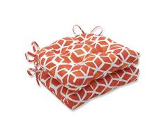 Pillow Perfect Stuhlkissen für drinnen und draußen, keltische Marmelade, groß, 17,5 x 16,5 x 4, Orange, 2 Stück