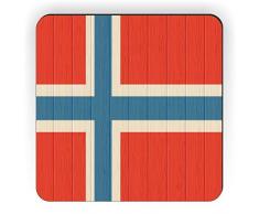 Rikki Knight Svalbard Flagge auf Distressed Holz Design Quadratisch Kühlschrank Magnet