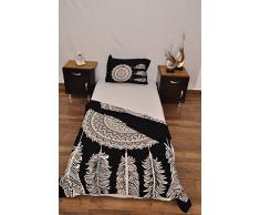 indischen schwarz weiß Urban Dreamcatcher Feder Outfitters Wandteppich Mandala Überwurf Tagesdecke Gypsy Boho Single Twin Doona Bettdeckenbezug und 1 Kissenbezug Set 100% Baumwolle 203,2 x 137,2 cm.