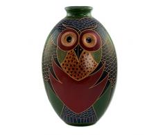 NOVICA Eule Gaze Keramik Deko Vase