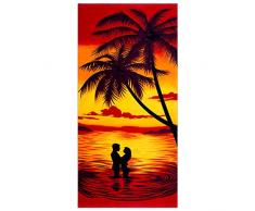 JYK Strandtuch, schnelltrocknend, 100% Baumwolle, 300 g/m², leicht, weiches Badetuch Lovers