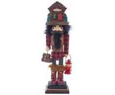 Kurt S. Adler 18-Inch Hollywood Lodge Nutcracker with Cabin Hat Nussknacker, Mehrfarbig