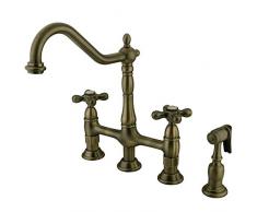 Nuvo Elements of Design New Orleans Küchenarmatur mit Seitenbrause 20,3 cm, poliertes Chrom ES1273AXBS 8-3/4 Vintage Messing