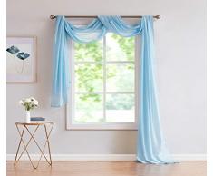 DecoSource Gardinen mit Ösen, durchscheinend 1 Scarf 54 x 216 blau