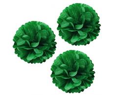 Wrapables Pompoms Party Dekorationen für Hochzeiten, Geburtstagsfeiern, Baby Duschen und Kinderzimmer Decor, Kelly Grün, 35,6 cm, Set von 3