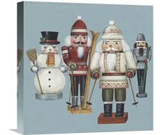 Global Galerie David Carter braun Skifahrer Nussknacker Leinwandbild, 45,7 x 45,7 cm
